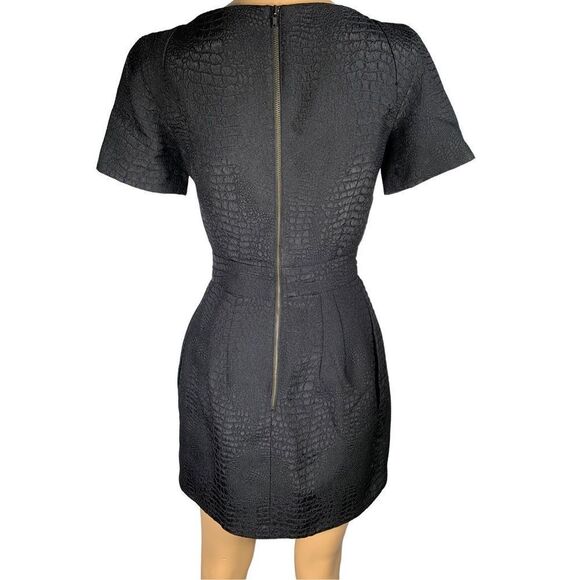 NWOT French Collection Women's Black Croc Luxe Print Sheath Mini Dress S… - Picture 3 of 6